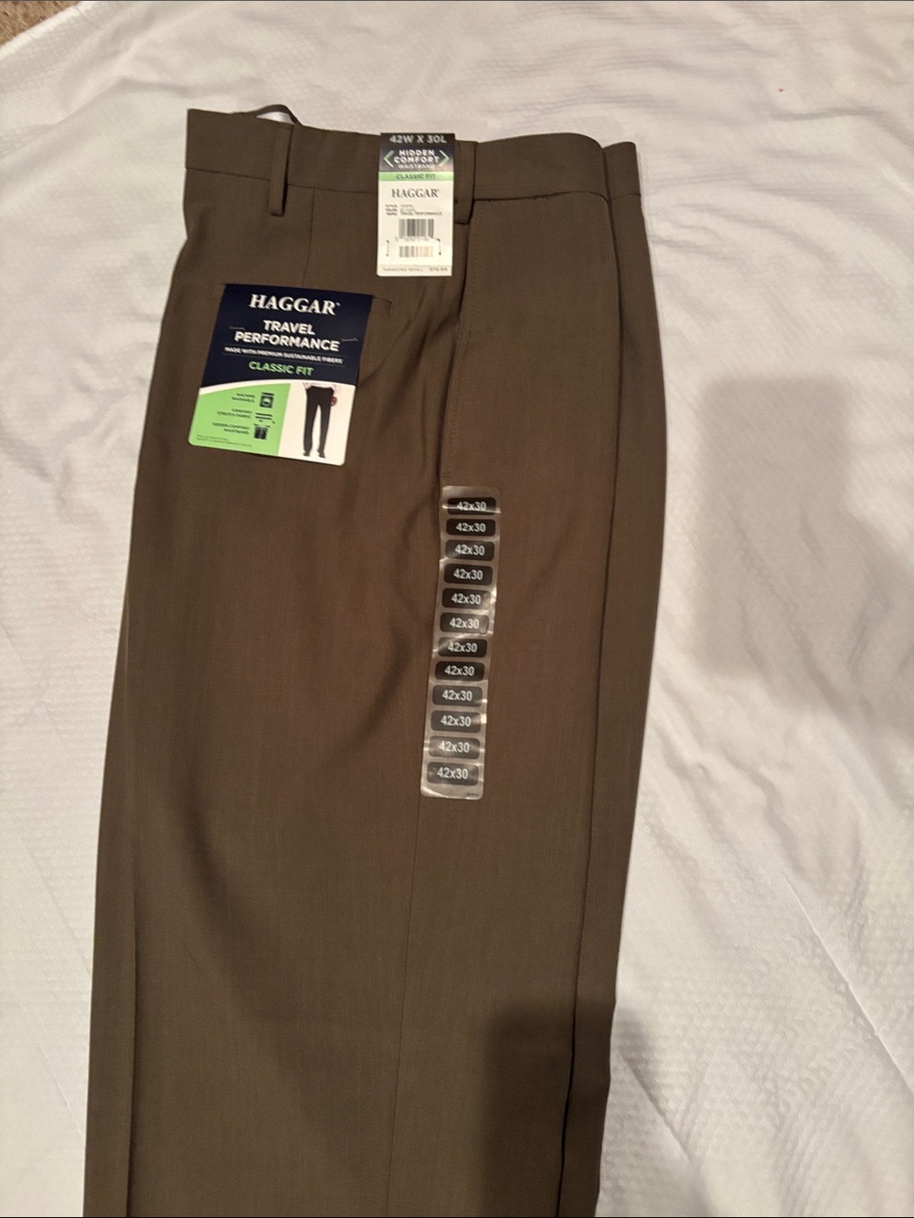 Haggar Men's Classic Fit Travel Performance Pants - Brown/Tan